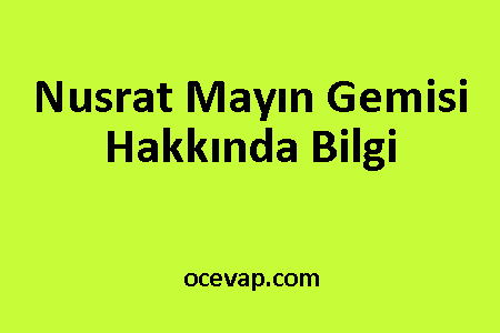 Nusrat Mayın Gemisi Hakkında Bilgi