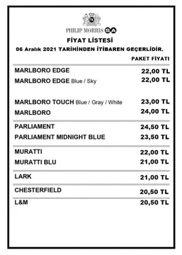 sigara fiyatları