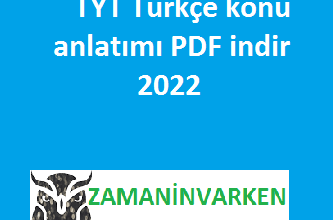 TYT Türkçe konu anlatımı PDF indir 2022
