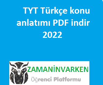TYT Türkçe konu anlatımı PDF indir 2022
